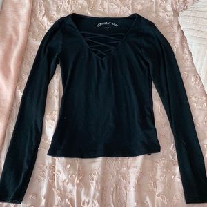 black ribbed long sleeve